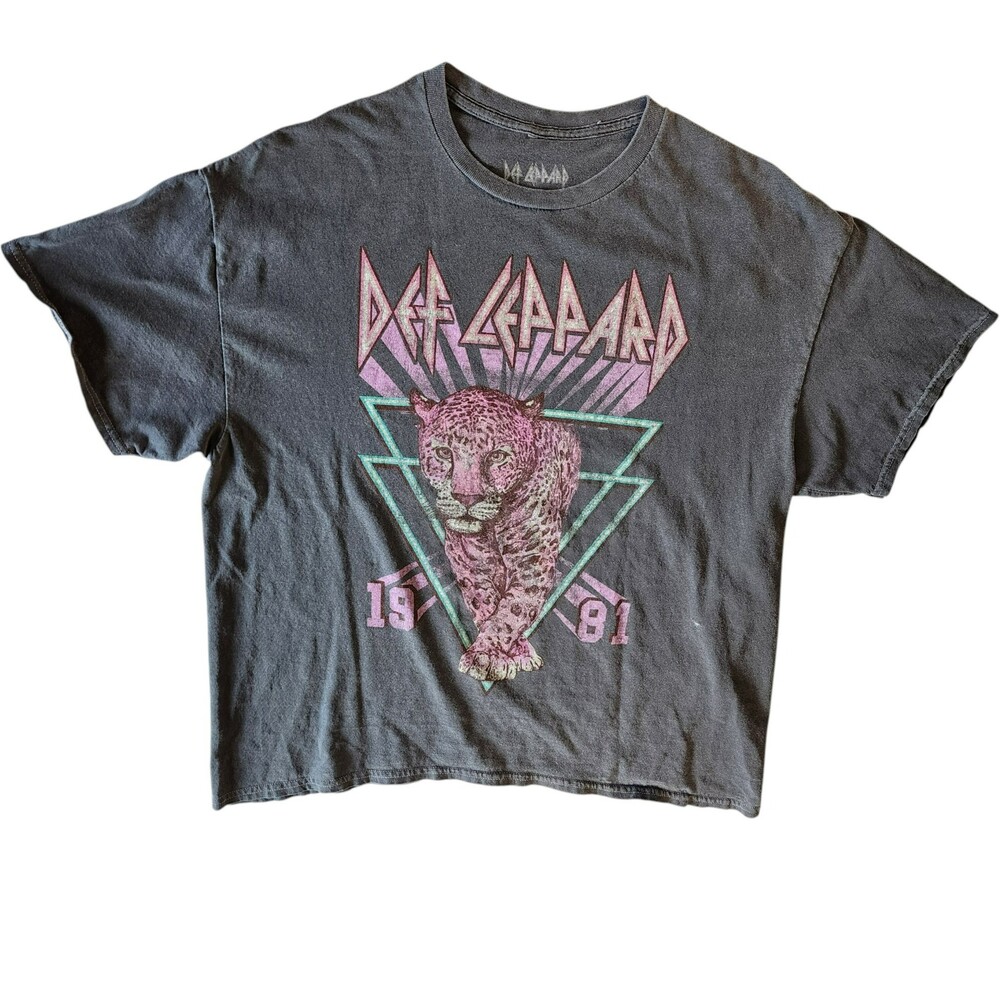 Goodie Two Sleeves Def Leppard 1981 High N Dry Tour Graphic Tee Charcoal Grey Un